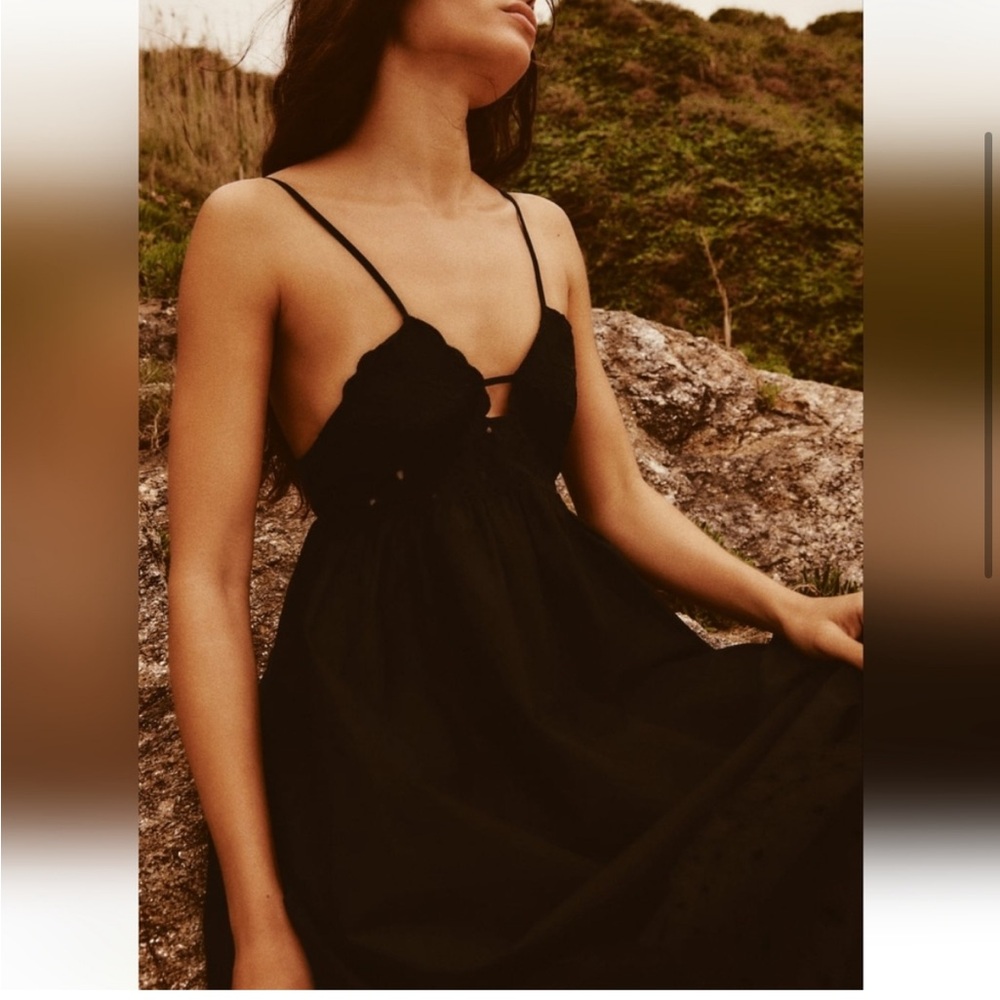 Zara perfarated poplin maxi dress. Size S NWT - Picture 5 of 8